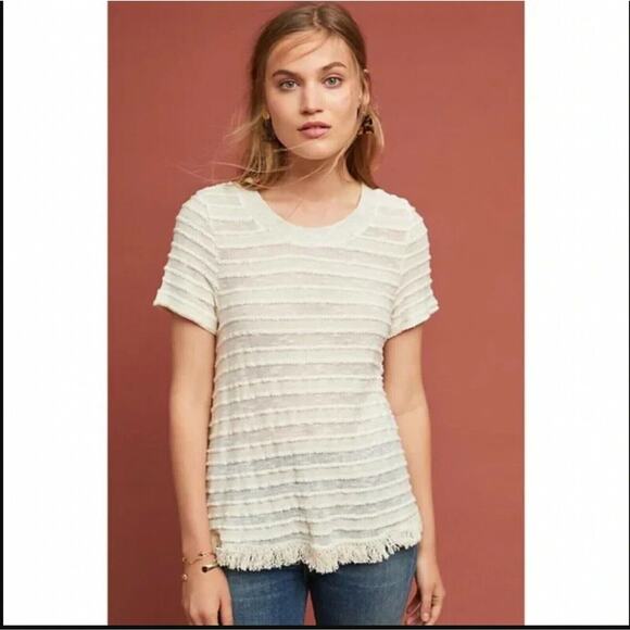 Eri + Ali Tops - eri + ali Top Size Small Anthropologie Women's "Adia" Textured Tee Sand Shirt (7